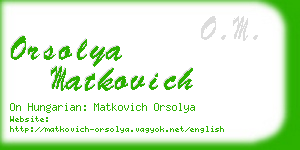orsolya matkovich business card